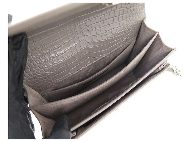 Autre Marque NEUE SAINT LAURENT SUNSET MEDIUM 442906 HANDTASCHE AUS KROKO-LEDER BAG - Ansicht 10