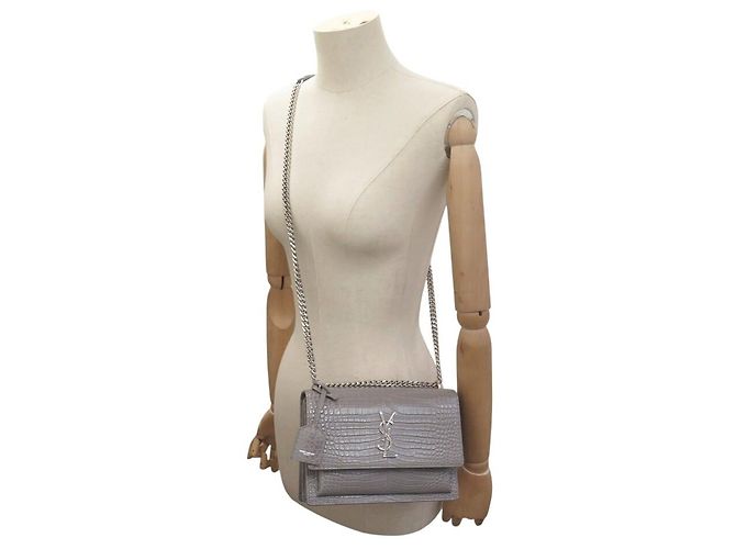 Autre Marque NEUE SAINT LAURENT SUNSET MEDIUM 442906 HANDTASCHE AUS KROKO-LEDER BAG - Ansicht 5