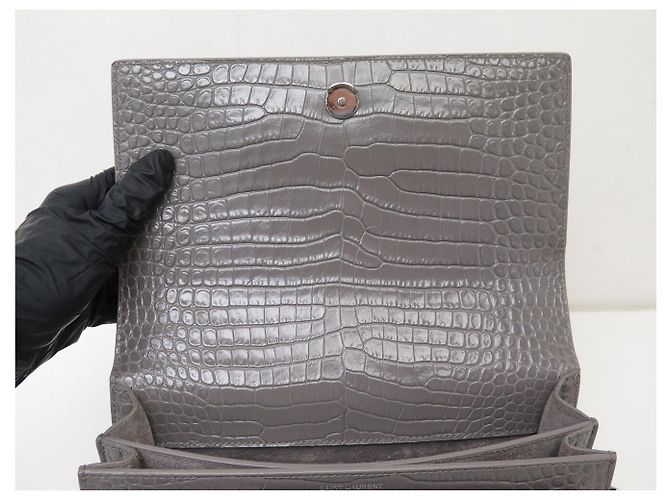 Autre Marque NEUE SAINT LAURENT SUNSET MEDIUM 442906 HANDTASCHE AUS KROKO-LEDER BAG - Ansicht 8