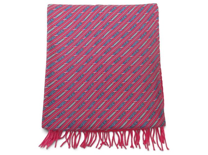 Hermès SCARPA HERMES ARMISTICE IN CASHMERE LANA SETA ROSA BLU 30X120 CM SCARF - vista 3