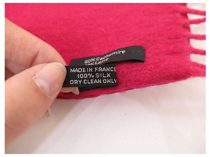 Hermès SCARPA HERMES ARMISTICE IN CASHMERE LANA SETA ROSA BLU 30X120 CM SCARF - vista 7