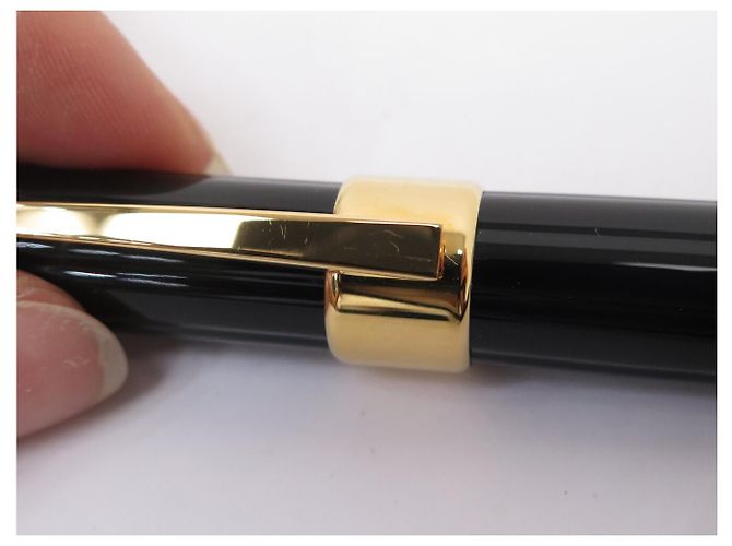 CHAUMET KUGELSCHREIBER SCHWARZER LACK CABOCHON UND GOLDFARBENES METALL ROLLERBALL BALLPOINT PEN - Ansicht 10