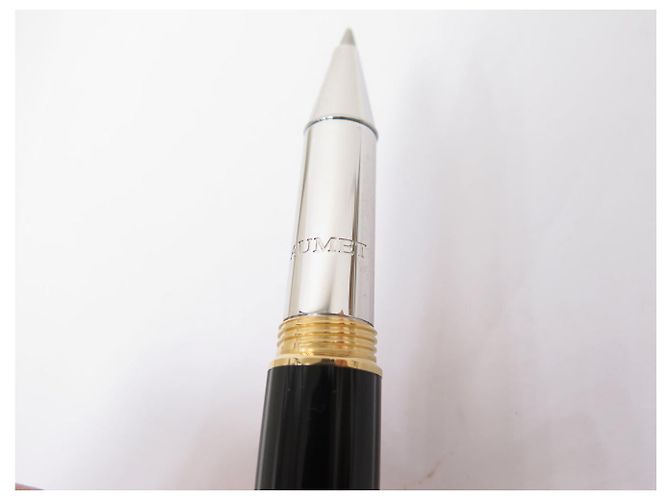CHAUMET KUGELSCHREIBER SCHWARZER LACK CABOCHON UND GOLDFARBENES METALL ROLLERBALL BALLPOINT PEN - Ansicht 4