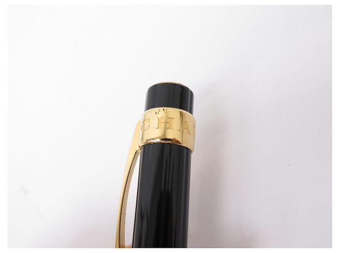 CHAUMET KUGELSCHREIBER SCHWARZER LACK CABOCHON UND GOLDFARBENES METALL ROLLERBALL BALLPOINT PEN - Ansicht 5