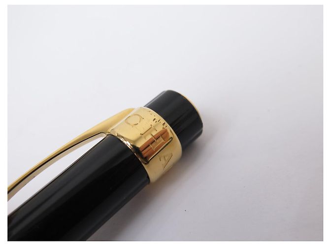CHAUMET KUGELSCHREIBER SCHWARZER LACK CABOCHON UND GOLDFARBENES METALL ROLLERBALL BALLPOINT PEN - Ansicht 9