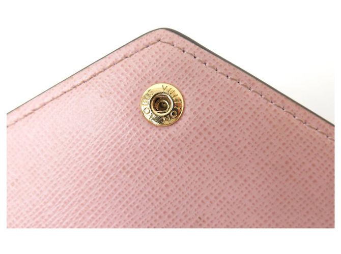 PORTAFOGLIO LOUIS VUITTON VICTORINE TOILE DAMIER EBENE E PELLE ROSA - vista 10