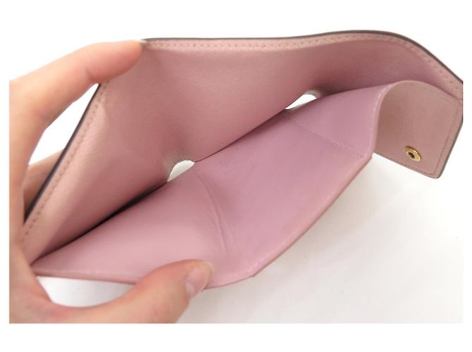 PORTAFOGLIO LOUIS VUITTON VICTORINE TOILE DAMIER EBENE E PELLE ROSA - vista 7