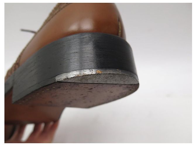 SCARPE JM WESTON DERBY TRIPLES SEMELLES 589 8C 41.5 42 IN PELLE MARRONE - vista 18