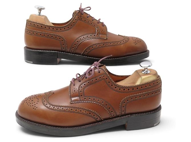 SCARPE JM WESTON DERBY TRIPLES SEMELLES 589 8C 41.5 42 IN PELLE MARRONE - vista 3