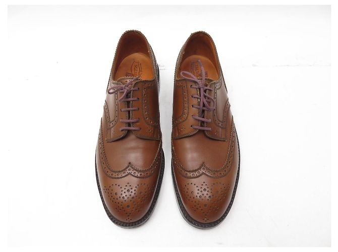 SCARPE JM WESTON DERBY TRIPLES SEMELLES 589 8C 41.5 42 IN PELLE MARRONE - vista 8