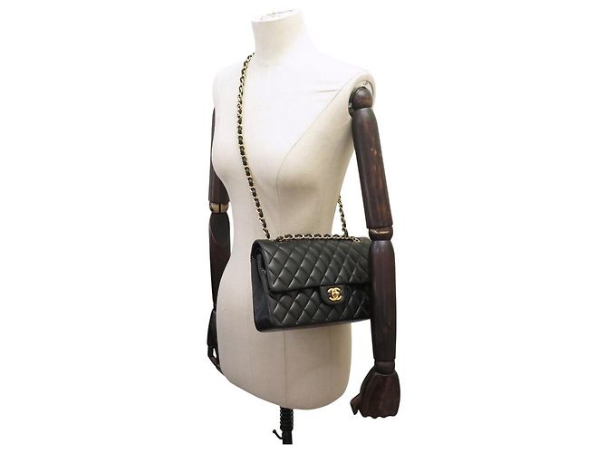 CHANEL CLASSIQUE 11.12 TIMELESS MEDIUM HANDTASCHE SCHWARZES LEDER SCHULTERGURT - Ansicht 3