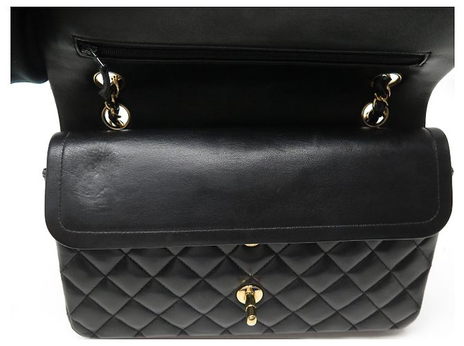 CHANEL CLASSIQUE 11.12 TIMELESS MEDIUM HANDTASCHE SCHWARZES LEDER SCHULTERGURT - Ansicht 7