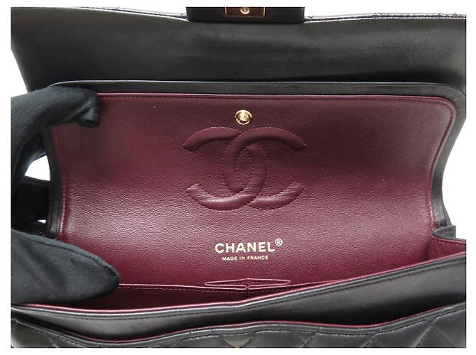 CHANEL CLASSIQUE 11.12 TIMELESS MEDIUM HANDTASCHE SCHWARZES LEDER SCHULTERGURT - Ansicht 8