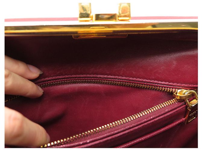 PRADA PYRAMID FRAME BL0808 HANDTASCHE AUS ROTEM BICOLOR SAFFIANO-LEDER BAG - Ansicht 14