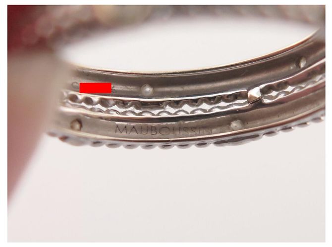 MAUBOUSSIN LE PREMIER JOUR RING 2 REIHEN T49 DIAMANT 18K WEISSGOLD 2GR - Ansicht 10