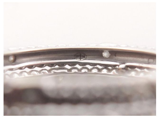 MAUBOUSSIN LE PREMIER JOUR RING 2 REIHEN T49 DIAMANT 18K WEISSGOLD 2GR - Ansicht 12