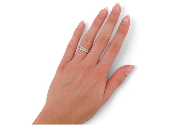 MAUBOUSSIN LE PREMIER JOUR RING 2 REIHEN T49 DIAMANT 18K WEISSGOLD 2GR - Ansicht 5