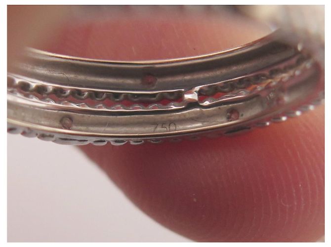 MAUBOUSSIN LE PREMIER JOUR RING 2 REIHEN T49 DIAMANT 18K WEISSGOLD 2GR - Ansicht 9