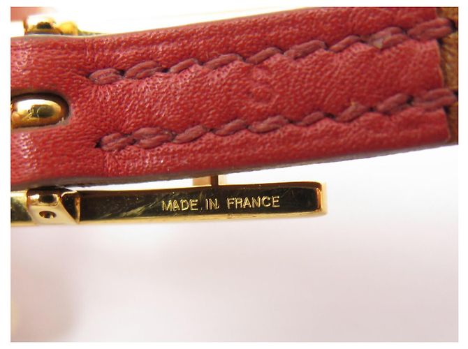 Hermès BRACCIALE HERMES BEHAPI CUIR SWIFT ROUGE BRIQUE & GOLD REVERSIBLE QUADRUPLE TOUR - vista 15