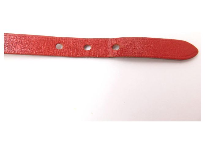 Hermès BRACCIALE HERMES BEHAPI CUIR SWIFT ROUGE BRIQUE & GOLD REVERSIBLE QUADRUPLE TOUR - vista 17