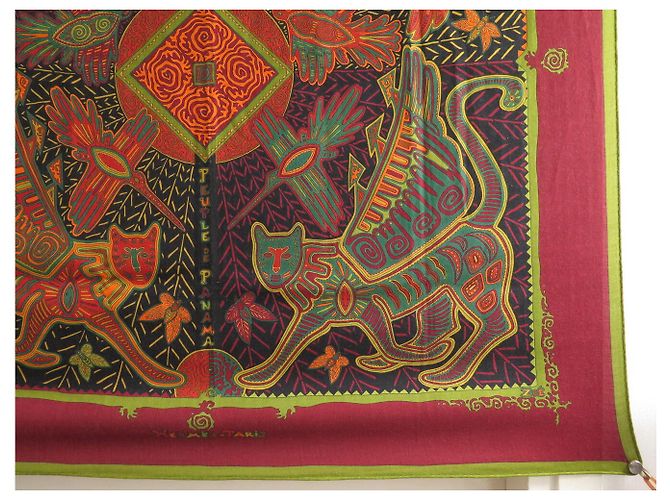 Hermès NEU HERMES LEGENDE KUNA PEUPLE DE PANAMA TUCH CARRE 90 KASHMIR & SEIDE - Ansicht 4