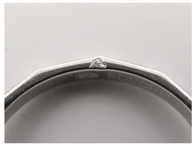 NUOVO ANELLO BOUCHERON ALLIANCE FACETTE T51 IN PLATINO 950 & DIAMANTI - vista 12