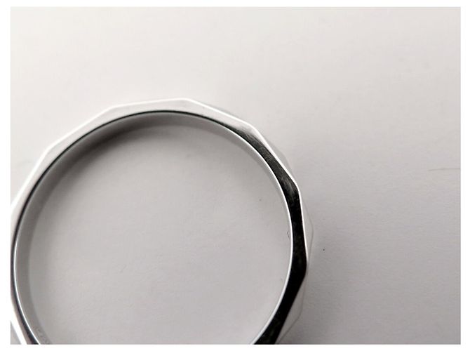 NUOVO ANELLO BOUCHERON ALLIANCE FACETTE T51 IN PLATINO 950 & DIAMANTI - vista 13