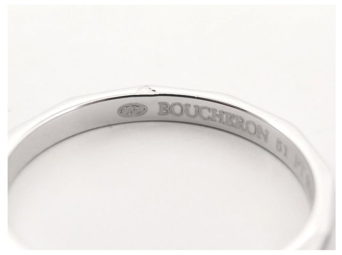 NUOVO ANELLO BOUCHERON ALLIANCE FACETTE T51 IN PLATINO 950 & DIAMANTI - vista 5