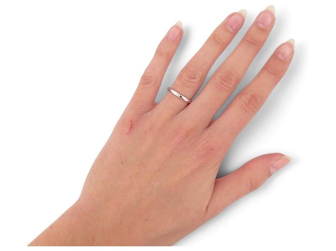 NUOVO ANELLO BOUCHERON ALLIANCE FACETTE T51 IN PLATINO 950 & DIAMANTI - vista 8