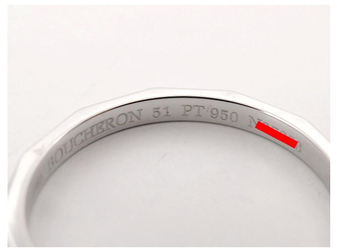 NUOVO ANELLO BOUCHERON ALLIANCE FACETTE T51 IN PLATINO 950 DIAMANTI - vista 8