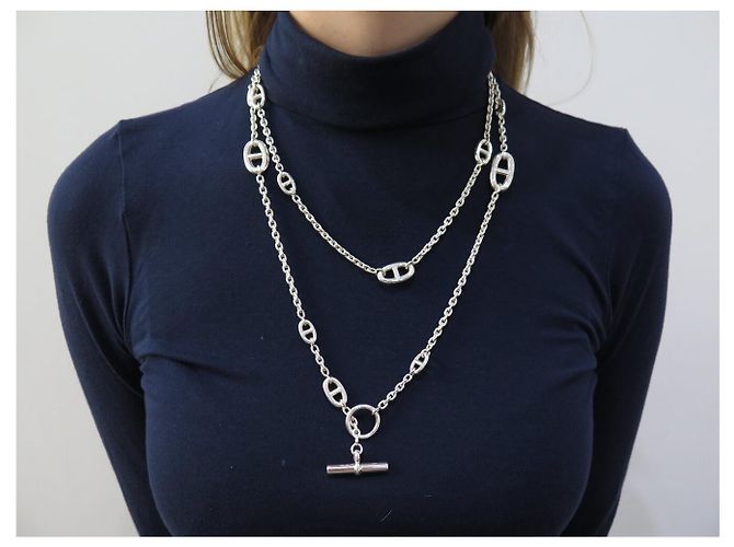 Hermès NUOVO COLLANA HERMES FARANDOLE SAUTOIR 120 CM IN ARGENTO MASSICCIO 96.9GR - vista 10