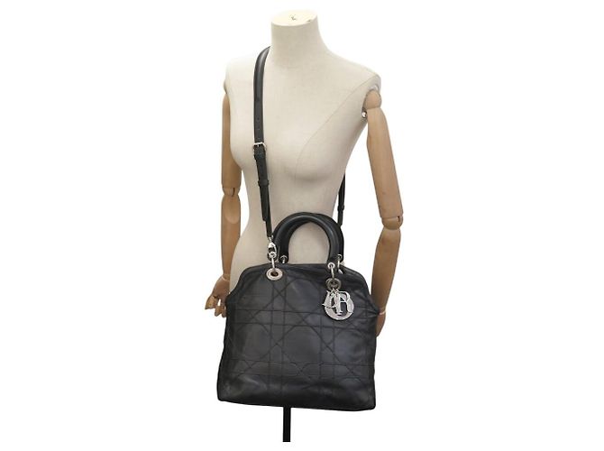 BORSA A MANO CHRISTIAN DIOR GRANVILLE IN PELLE CANNAGE CON TRACOLLA - vista 3