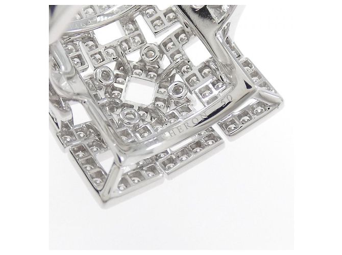 Anello Boucheron China Au750 in Oro Bianco e Diamanti Misura 10 - vista 4