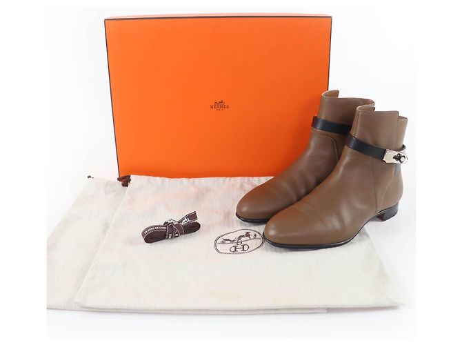 Hermès Neo Kelly Buckle Leder Stiefeletten 37.5 - Ansicht 2