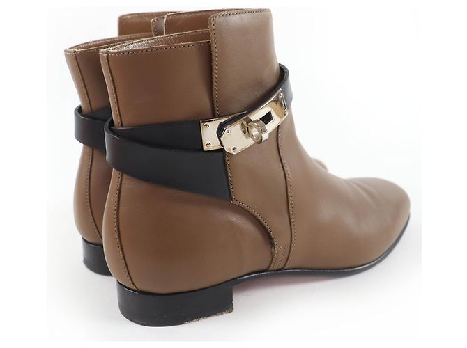 Hermès Neo Kelly Buckle Leder Stiefeletten 37.5 - Ansicht 3