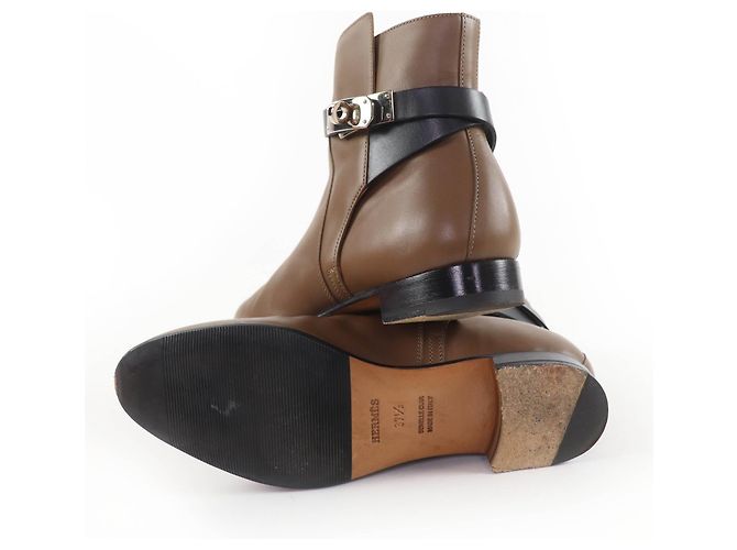 Hermès Neo Kelly Buckle Leder Stiefeletten 37.5 - Ansicht 7