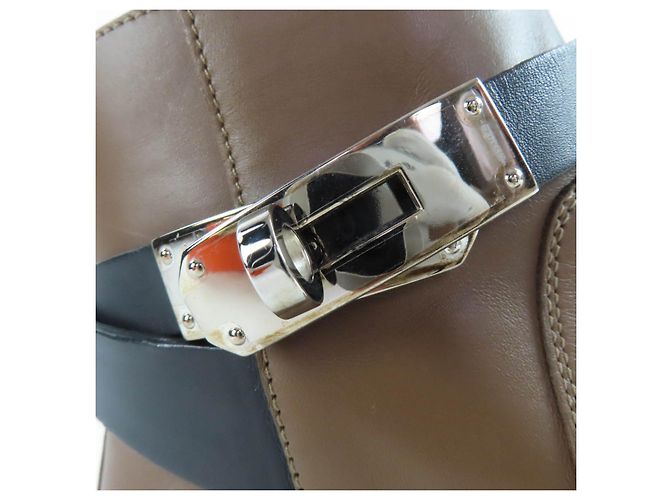 Hermès Neo Kelly Buckle Leder Stiefeletten 37.5 - Ansicht 9