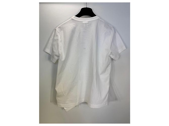 Comme Des Garcons Comme des Garçons Baumwoll-T-Shirt mit Tüll-Overlay - Weiß - Ansicht 2