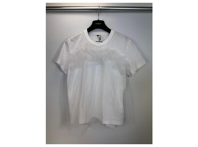 Comme Des Garcons Comme des Garçons Baumwoll-T-Shirt mit Tüll-Overlay - Weiß - Ansicht 7
