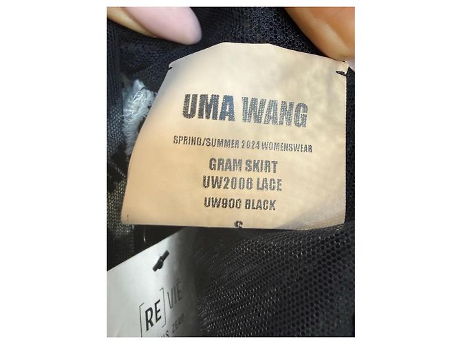 Autre Marque Uma Wang Gonna in tulle a balze in pizzo nero - vista 3