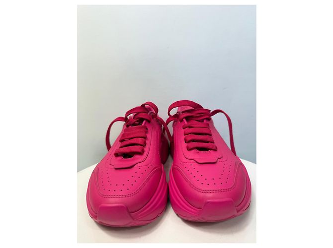 Dolce & Gabbana Sneakers chunky basse in pelle rosa - vista 3