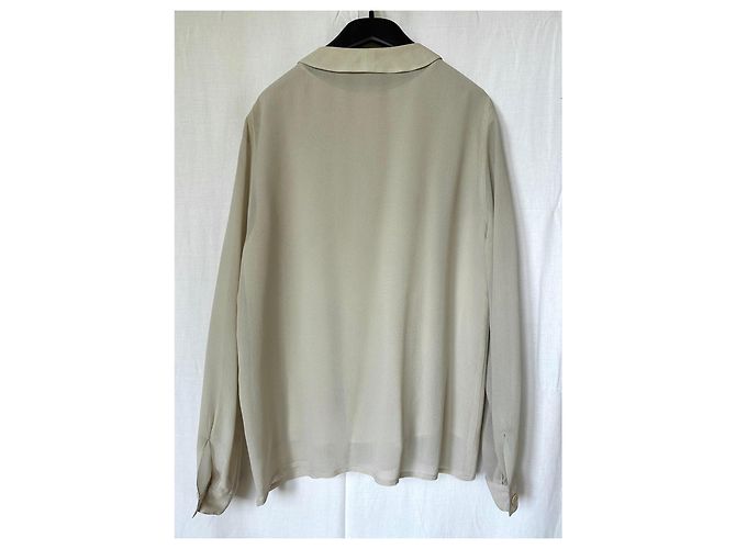 Giorgio Armani Beige Seidenbluse Peter-Pan-Kragen - Ansicht 4