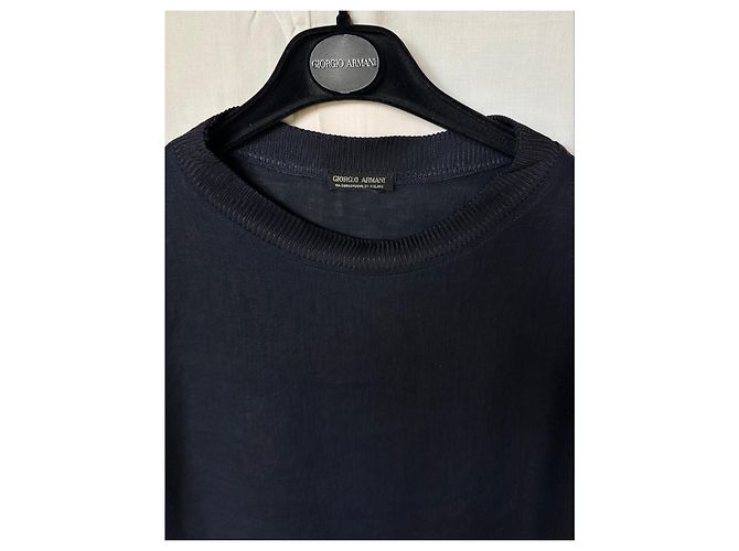 Giorgio Armani Camiseta de lino negra - vista 2