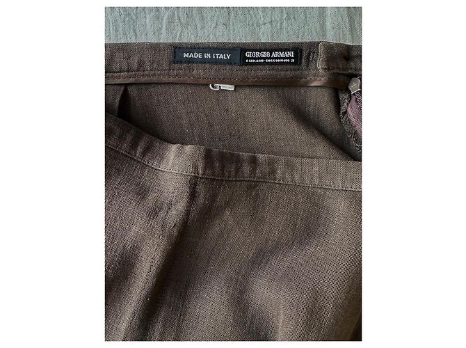 Giorgio Armani Saia Longa de Linho Castanha - vista 2