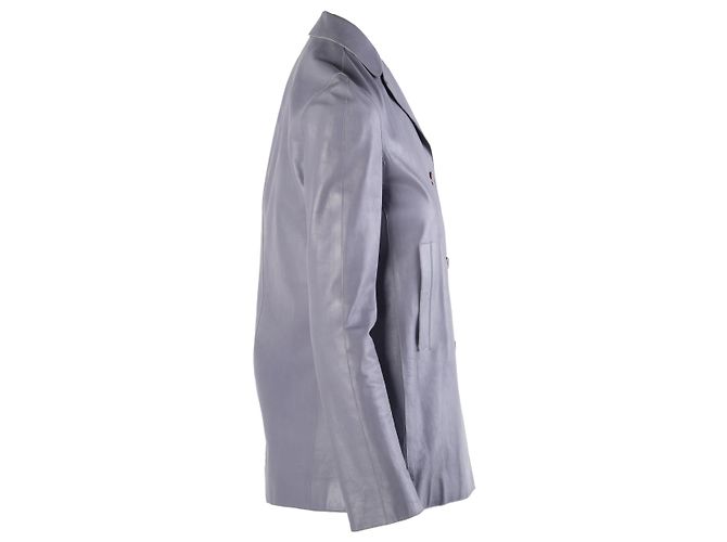 Blazer em couro de bezerro cinza Calvin Klein Collection - vista 2