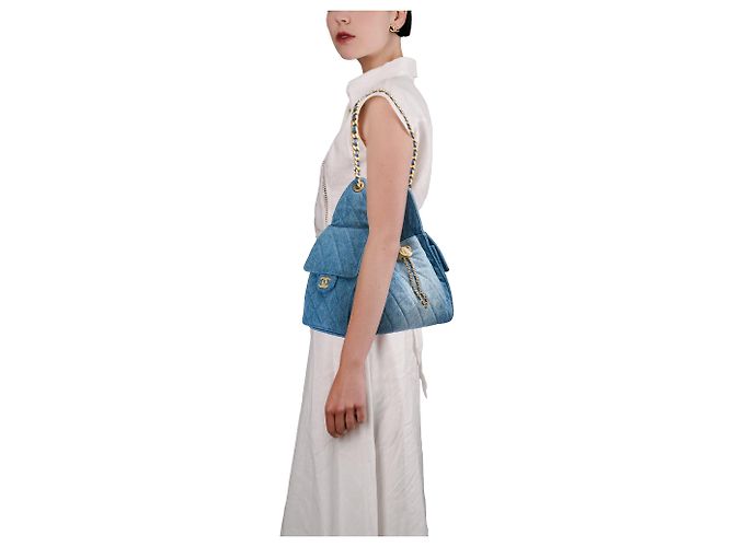 Bolsa CHANEL em Denim Azul - 104009 - vista 13