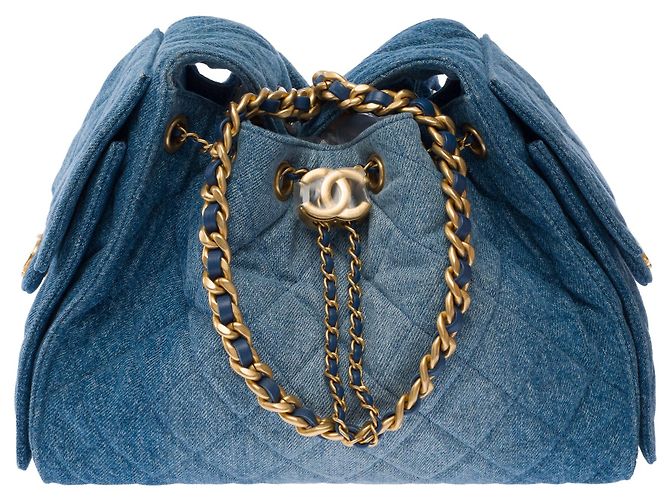Bolsa CHANEL em Denim Azul - 104009 - vista 3