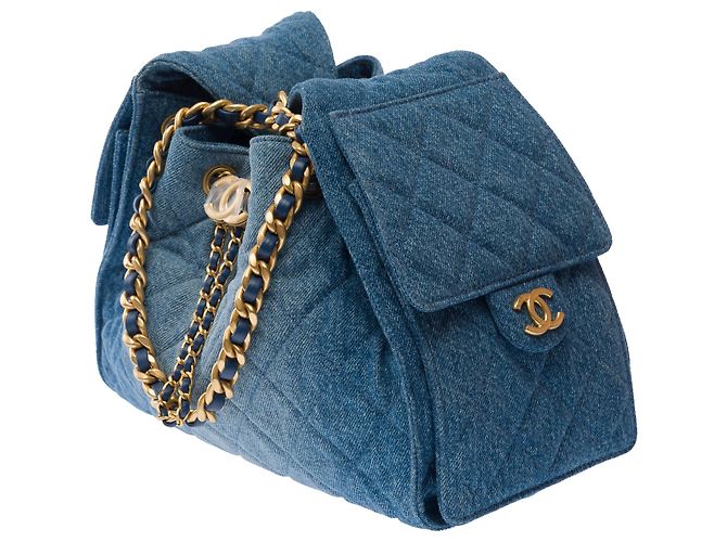 Bolsa CHANEL em Denim Azul - 104009 - vista 5