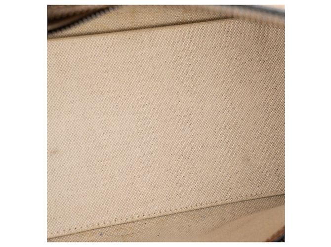 GUCCI - Gucci Bauletto Schultertasche aus schwarzem monogrammiertem Canvas und braunem Leder - Ansicht 13