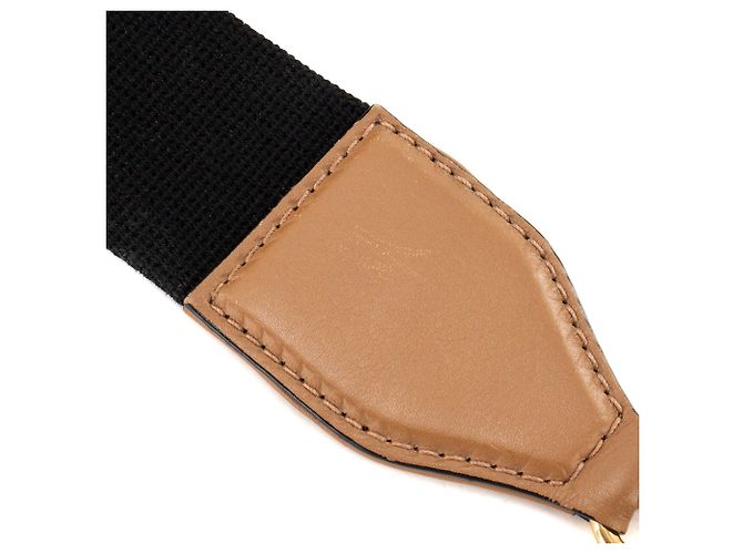 GUCCI - Gucci Bauletto Schultertasche aus schwarzem monogrammiertem Canvas und braunem Leder - Ansicht 8